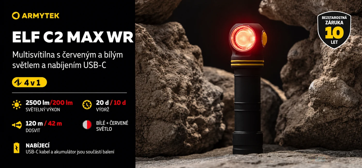 Armytek Elf C2 Max WR - hlavní přednosti