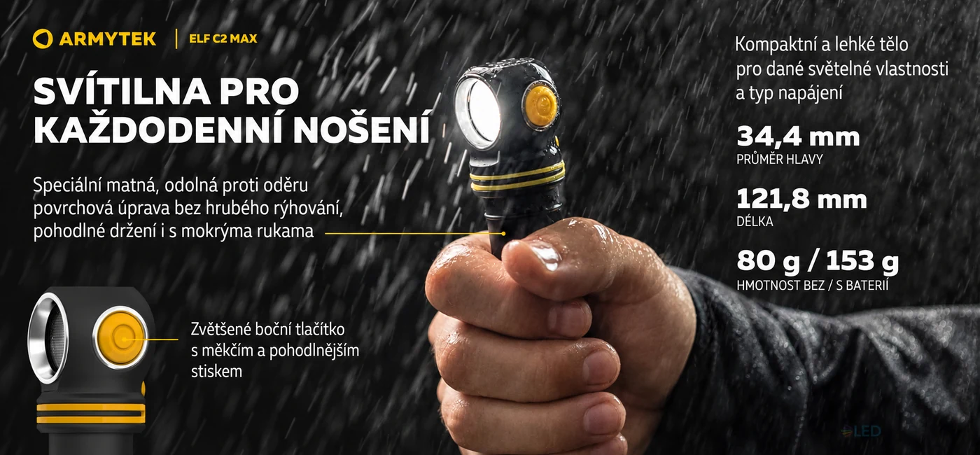 Armytek Elf C2 Max - každodenní nošení a použití s klipem