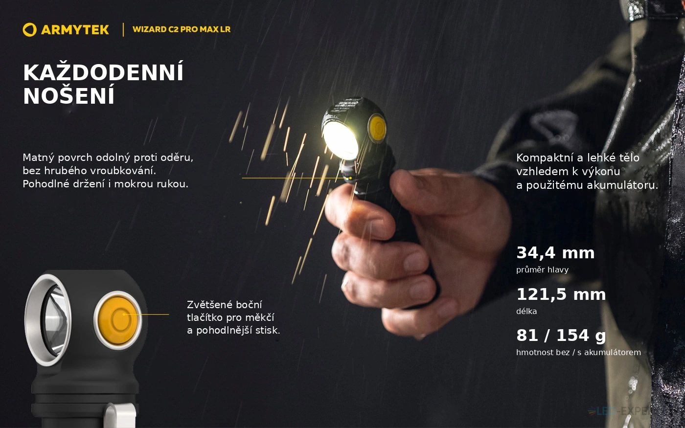 Armytek Wizard C2 Pro Max LR - každodenní nošení