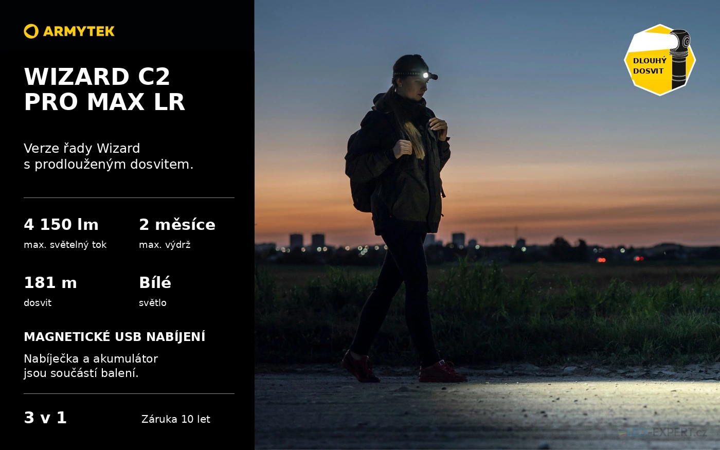 Armytek Wizard C2 Pro Max LR - přehled hlavních vlastností