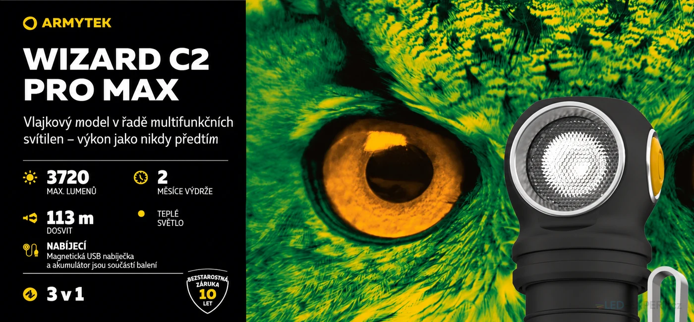 Armytek Wizard C2 Pro Max Warm - hlavní přednosti