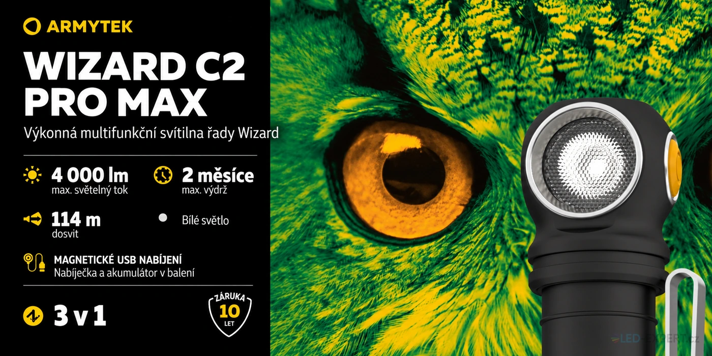 Armytek Wizard C2 Pro Max - přehled hlavních vlastností