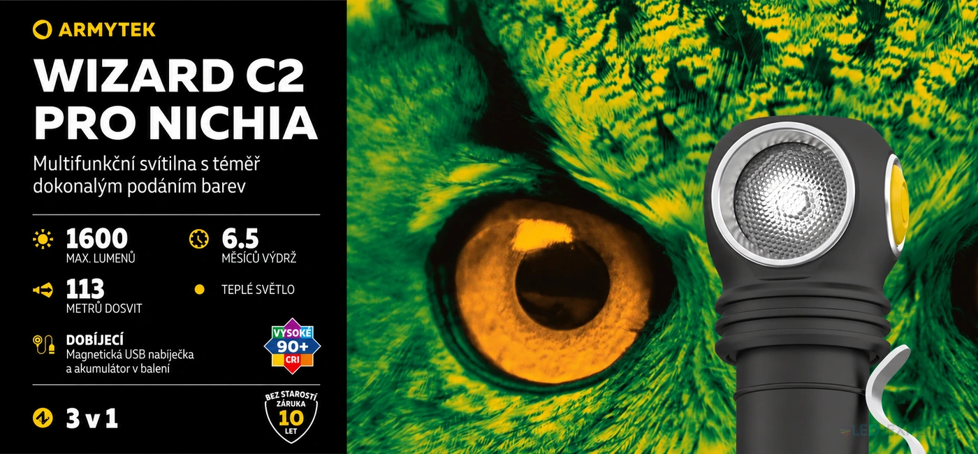 Armytek Wizard C2 Pro Nichia - hlavní přednosti