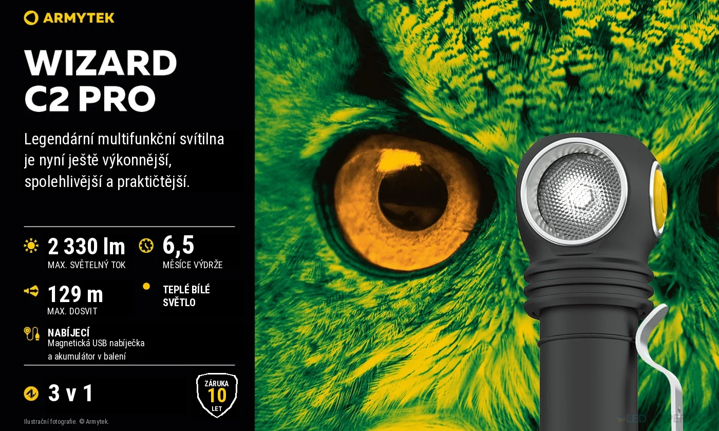 Armytek Wizard C2 Pro Warm - hlavní přednosti