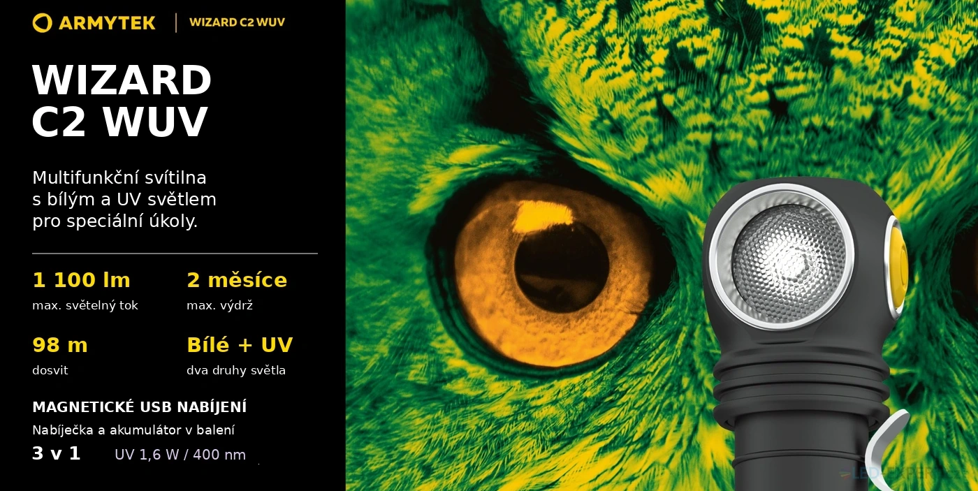Armytek Wizard C2 WUV - bílé a ultrafialové světlo