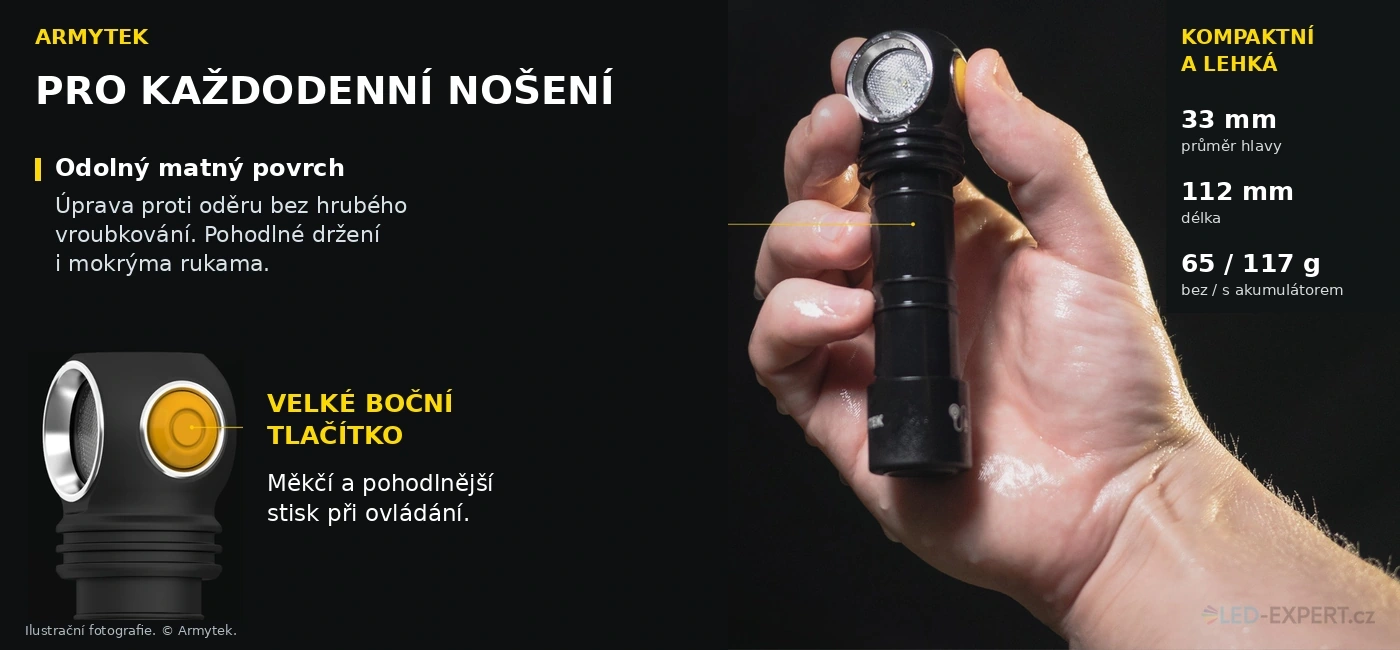 Armytek Wizard C2 WUV - každodenní nošení a uchycení