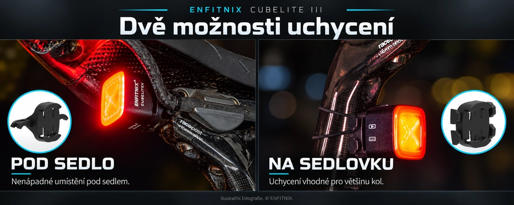 Enfitnix Cubelite III - držák na sedlovku a pod sedlo