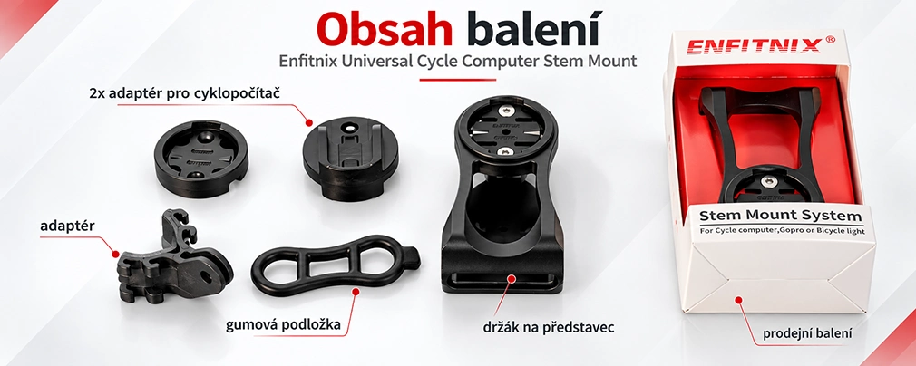 Enfitnix Universal Cycle Computer Stem Mount - obsah balení