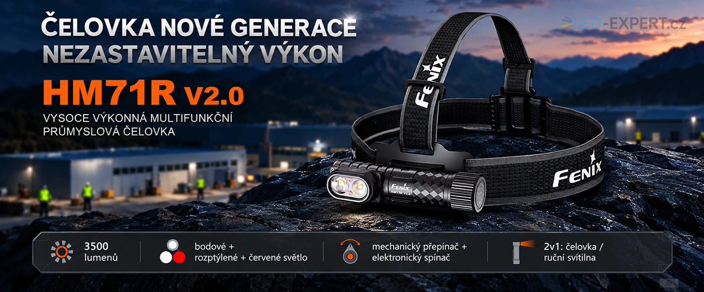 Fenix HM71R V2.0 výkonná pracovní čelovka 3500 lm s dosvitem 275 metrů