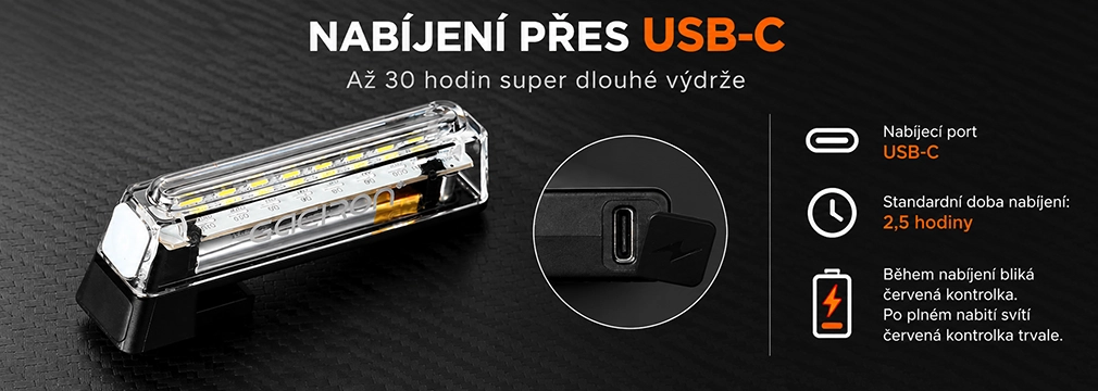 Gaciron W16CW přední výstražné světlo na kolo