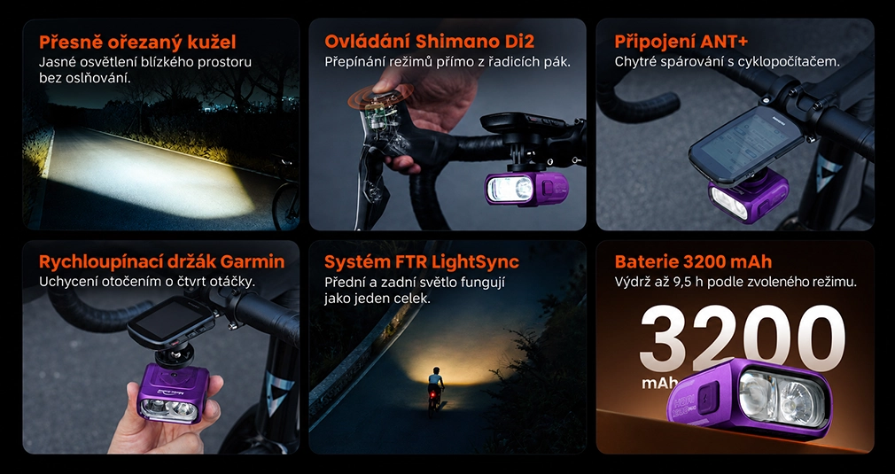 Magicshine HORI 1300 PRO Purple - funkce a ovládání