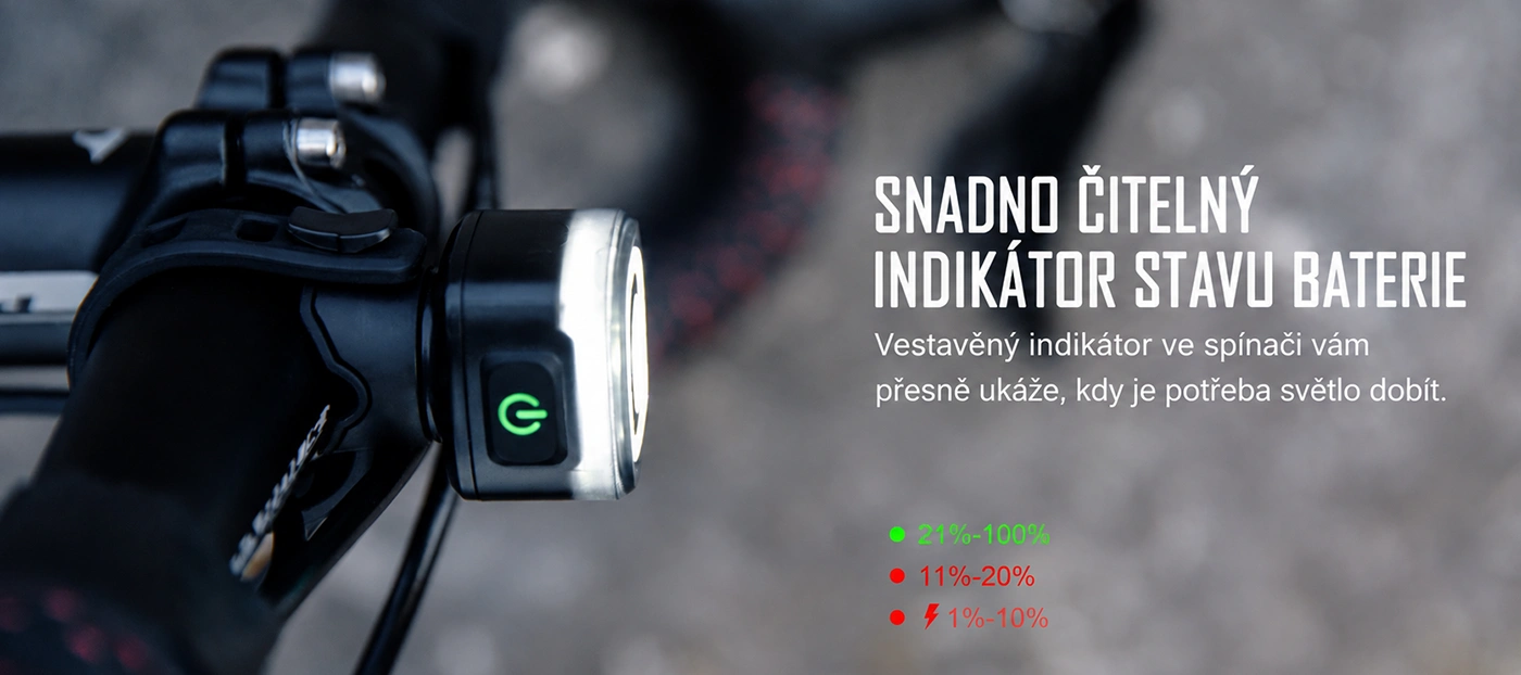 Magicshine SEEMEE 150 FL V2.0 - indikátor stavu baterie