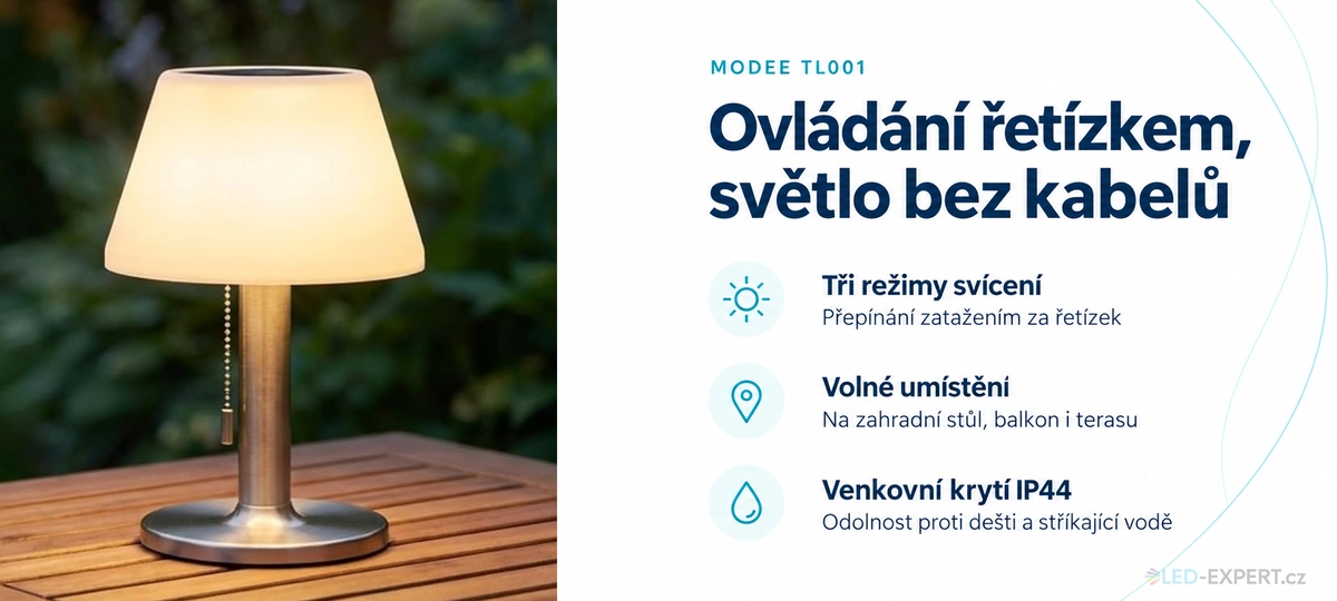 Modee TL001 - ovládání a venkovní použití