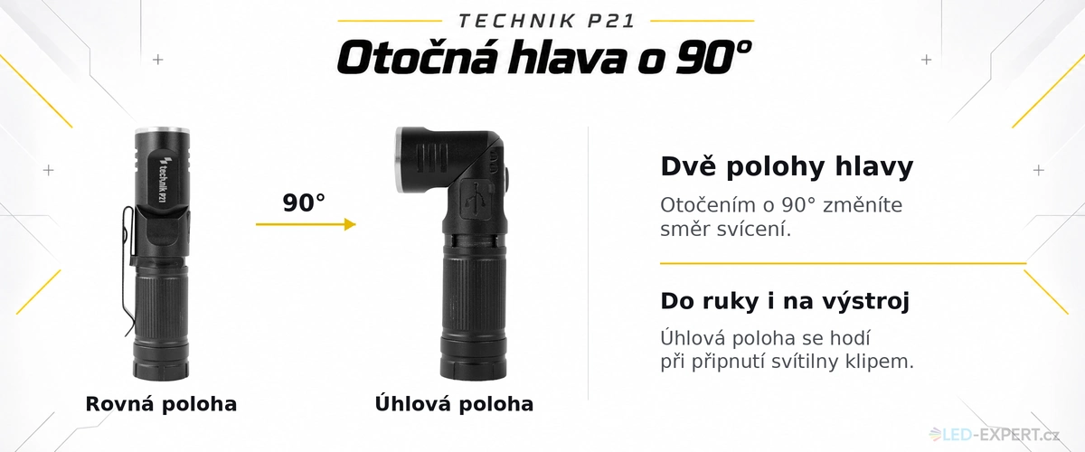 Technik P21 - otočná hlava 90 stupňů