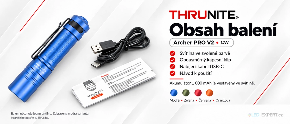 ThruNite Archer Pro V2 CW - obsah balení