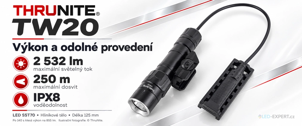 ThruNite TW20 CW - výkon 2532 lm a odolná konstrukce