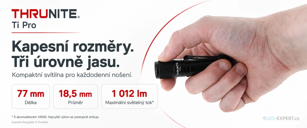 ThruNite Ti Pro - kompaktní rozměry a výkon 1012 lm