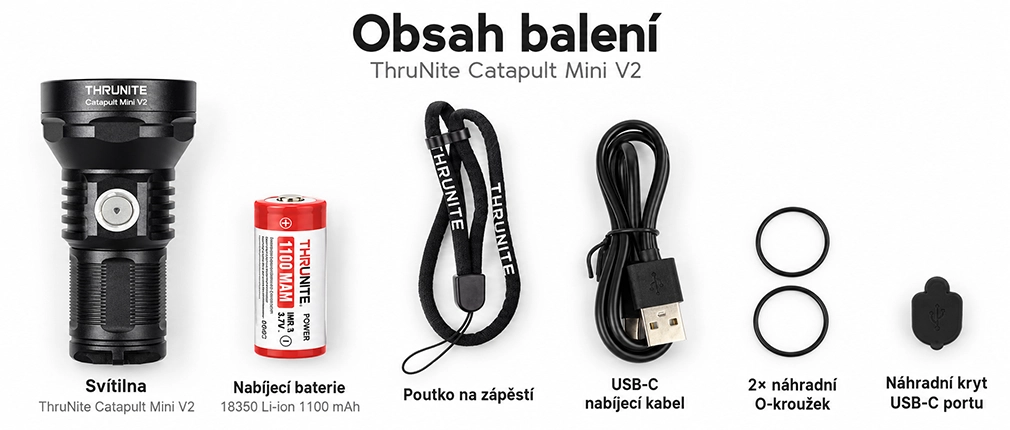 ThruNite Catapult Mini V2 Black - obsah balení