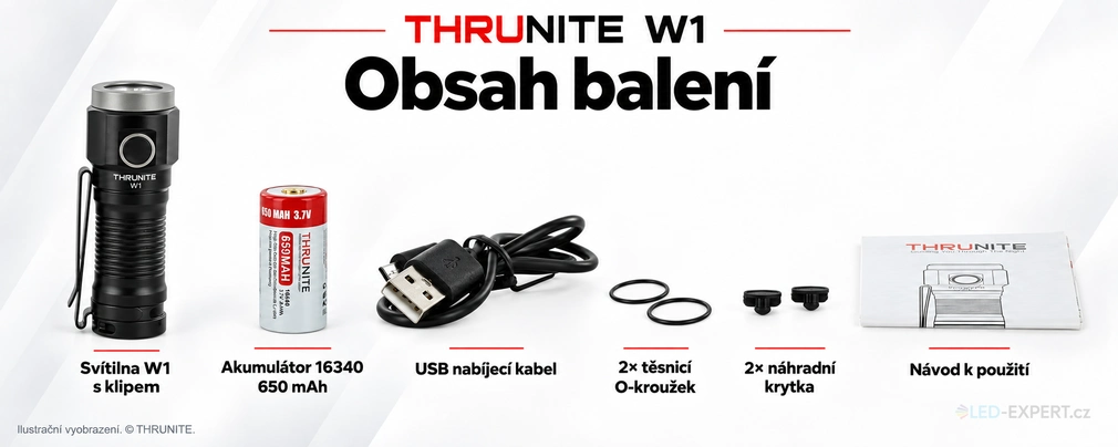 ThruNite W1 - obsah balení