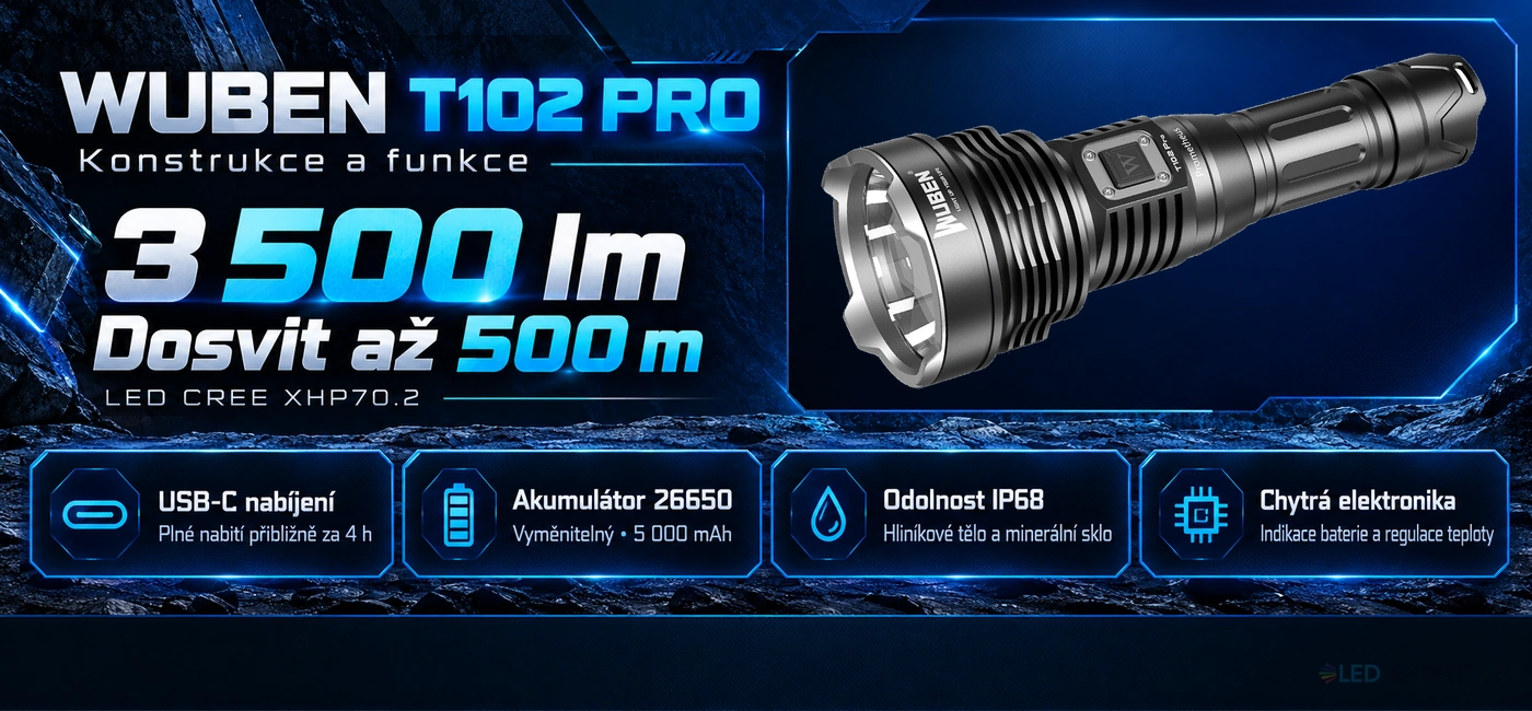 Wuben T102 PRO - konstrukce a funkce