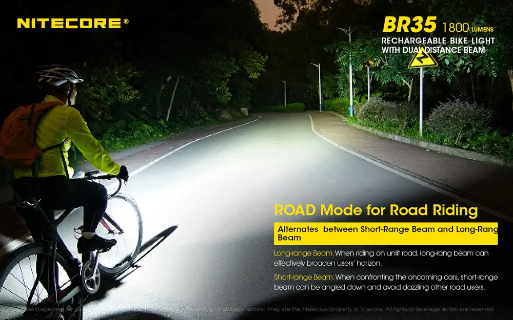 Nitecore BR35 cyklosvítilna dobíjecí, přední, černá