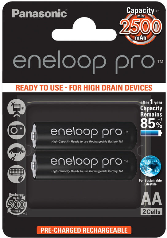 Panasonic Eneloop PRO AA 2500mAh 2ks BK-3HCDE/2BE