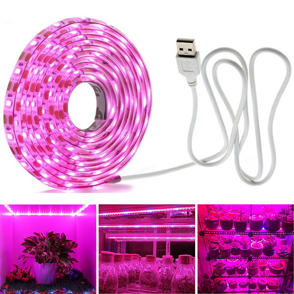 USB LED pásek pro pěstování rostlin 5 metrů IP20 nevodotěsný