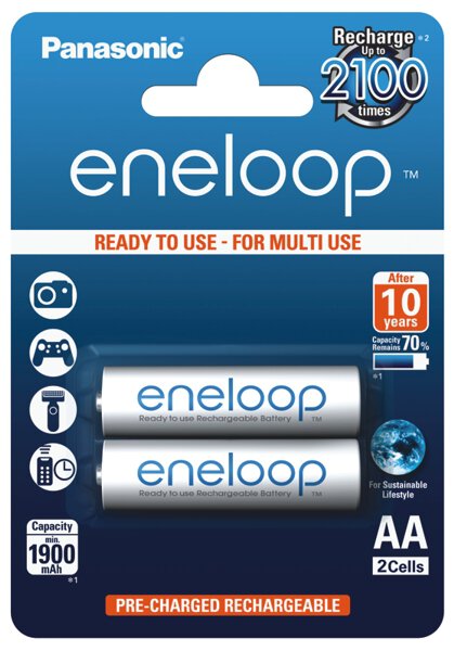 Panasonic Eneloop AA 1900mAh 2ks blistr BK-3MCCE/2BE