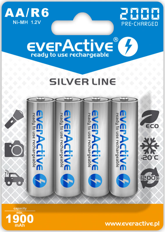 Nabíjecí baterie EverActive Silver Line R6 AA 4ks