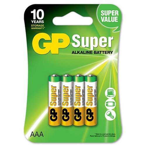 Alkalická baterie GP Super 4ks AAA