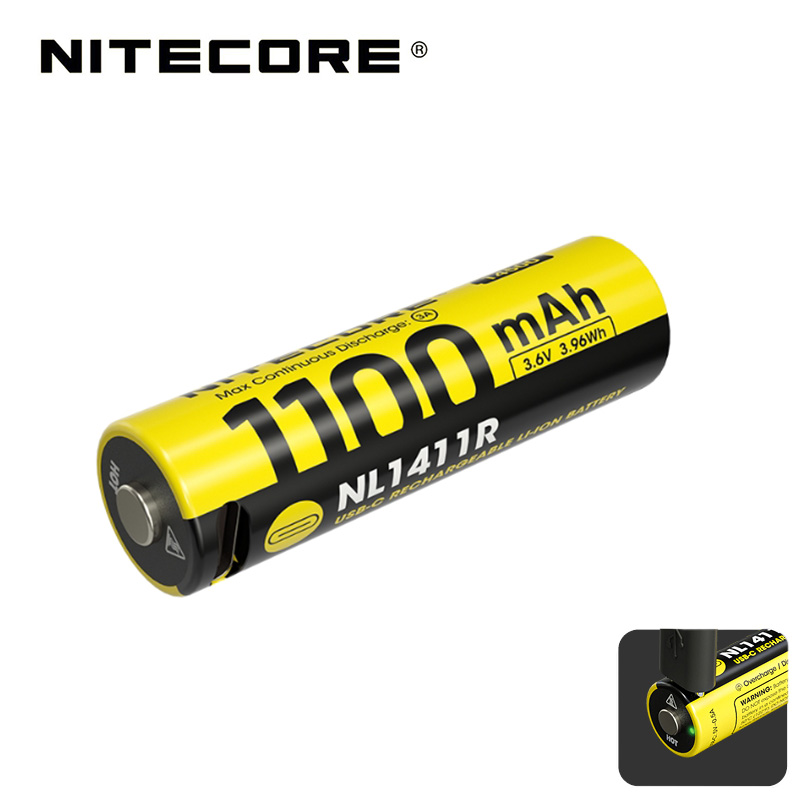Dobíjecí USB baterie Li-Ion 14500 Nitecore 1100mAh NL1411R