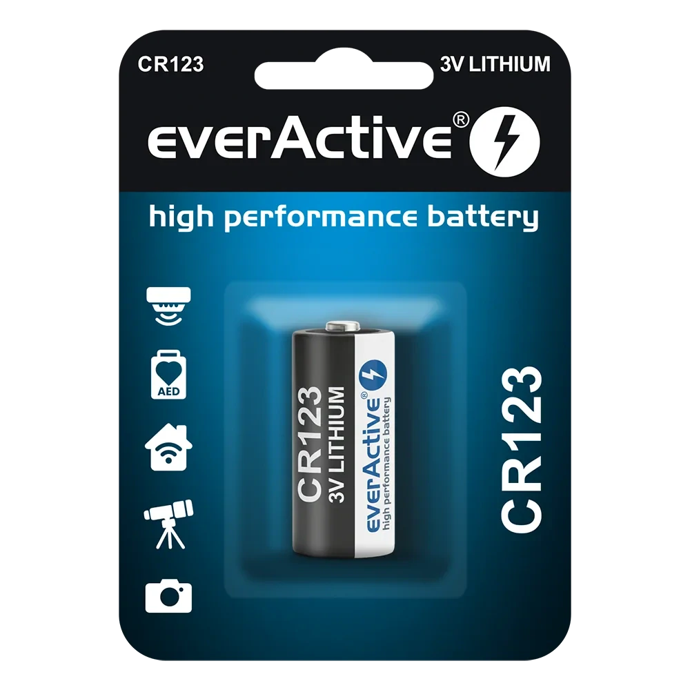 Baterie everActive CR123 3V Lithium 1500mAh