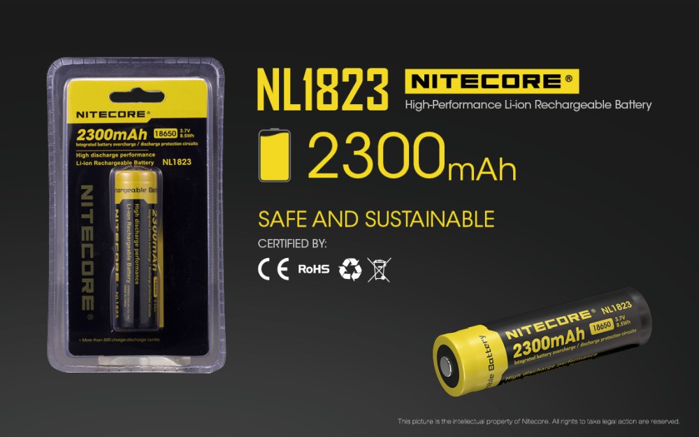 Baterie Li-ion 18650 Nitecore 3.7V 2300mAh (NL1823)