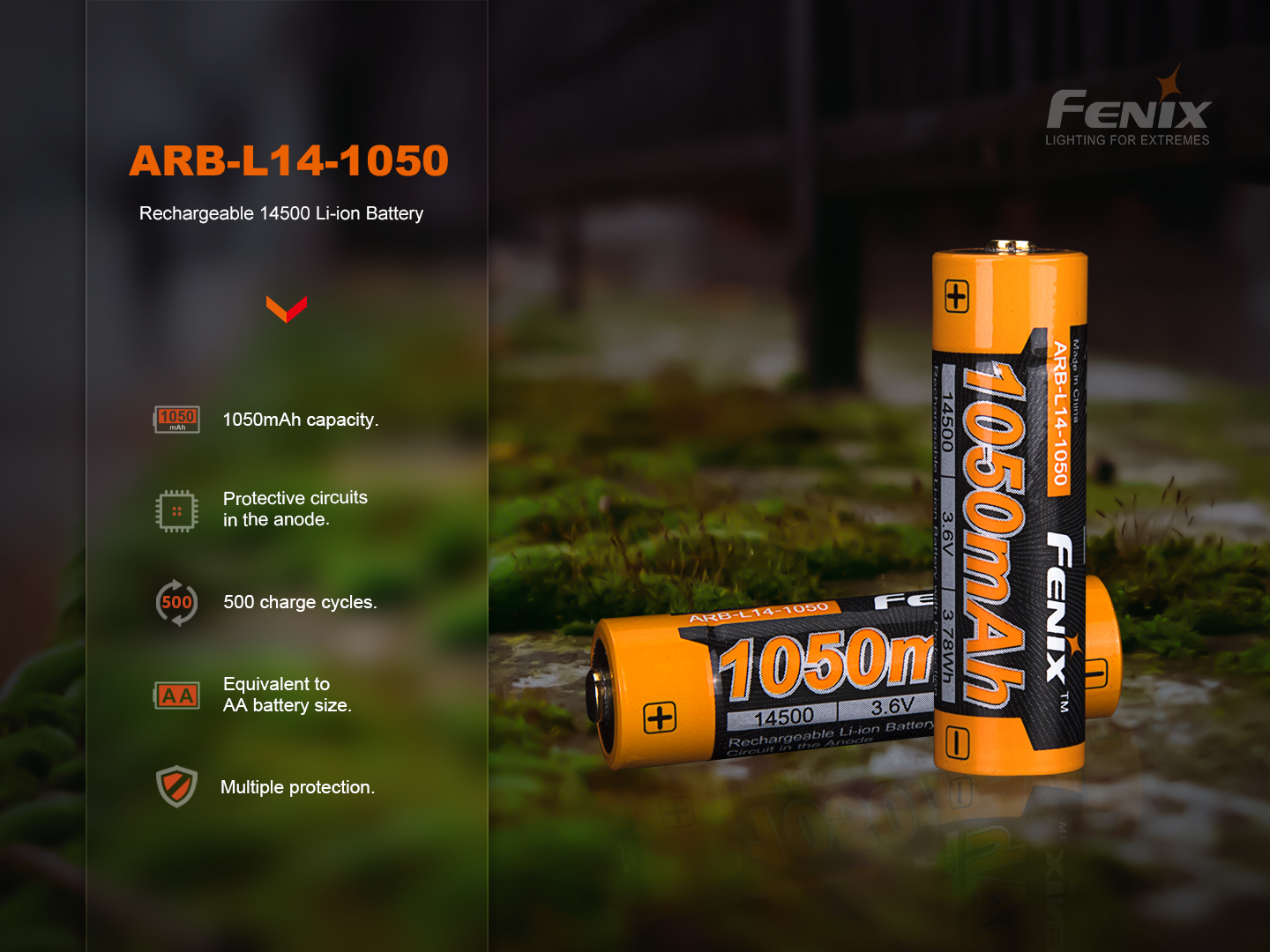 Dobíjecí baterie Fenix 14500 1050mAh (Li-Ion)