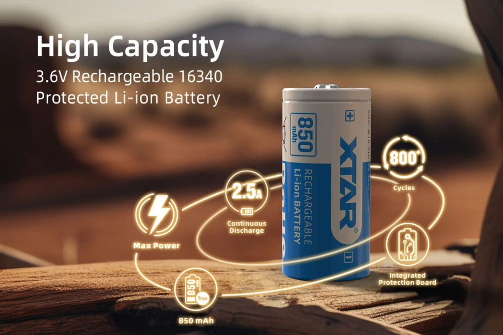 Xtar 16340 850mAh Li-Ion