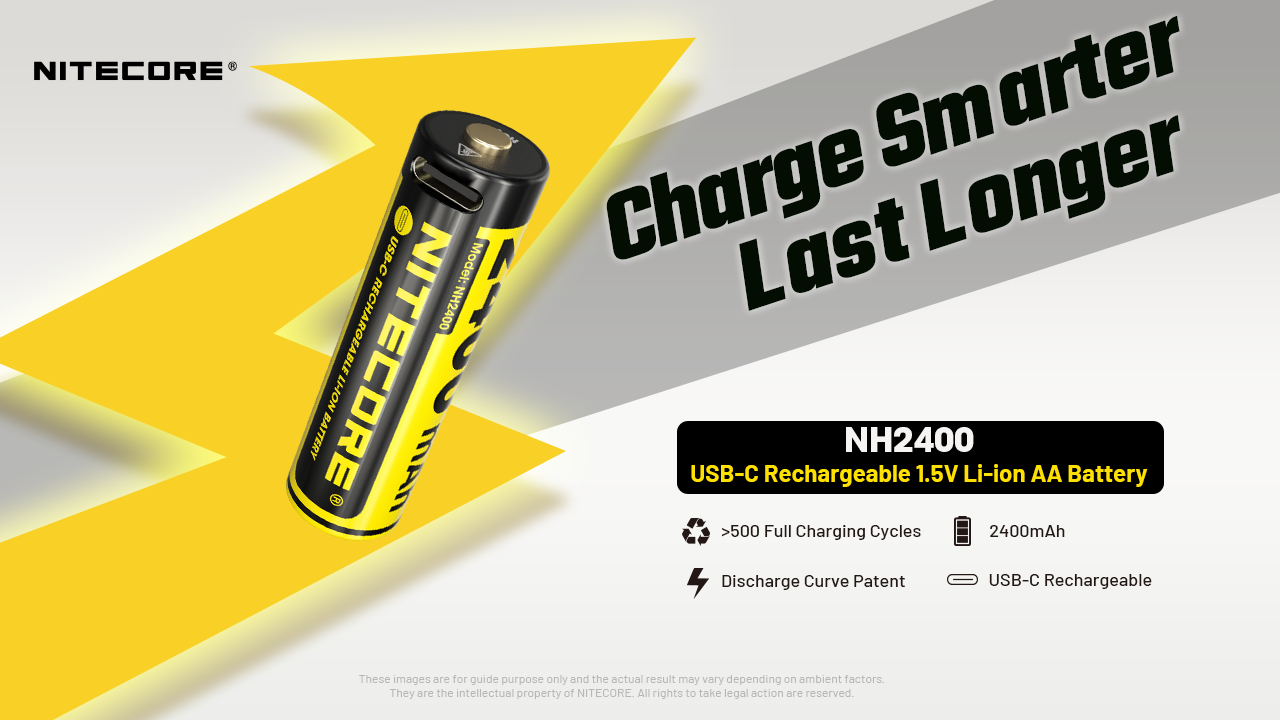 Nitecore AA 1.5V 2400mAh (NH2400) Li-Ion baterie 1 kus