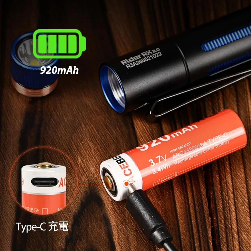 Dobíjecí USB baterie Li-Ion 14500 Acebeam 920mAh