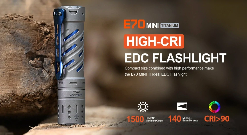 Acebeam E70 Mini Stonewashed Titanium