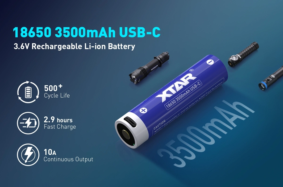 Baterie Li-ion 18650 Xtar 3.6V 3500mAh 10A USB-C