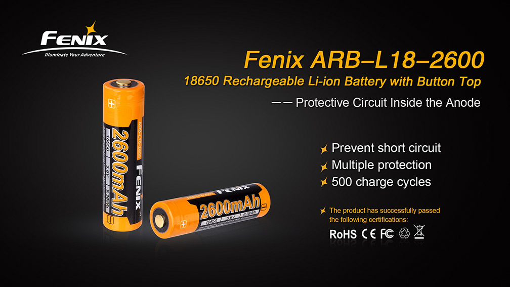 Baterie Li-ion 18650 Fenix 3.6V 2600mAh