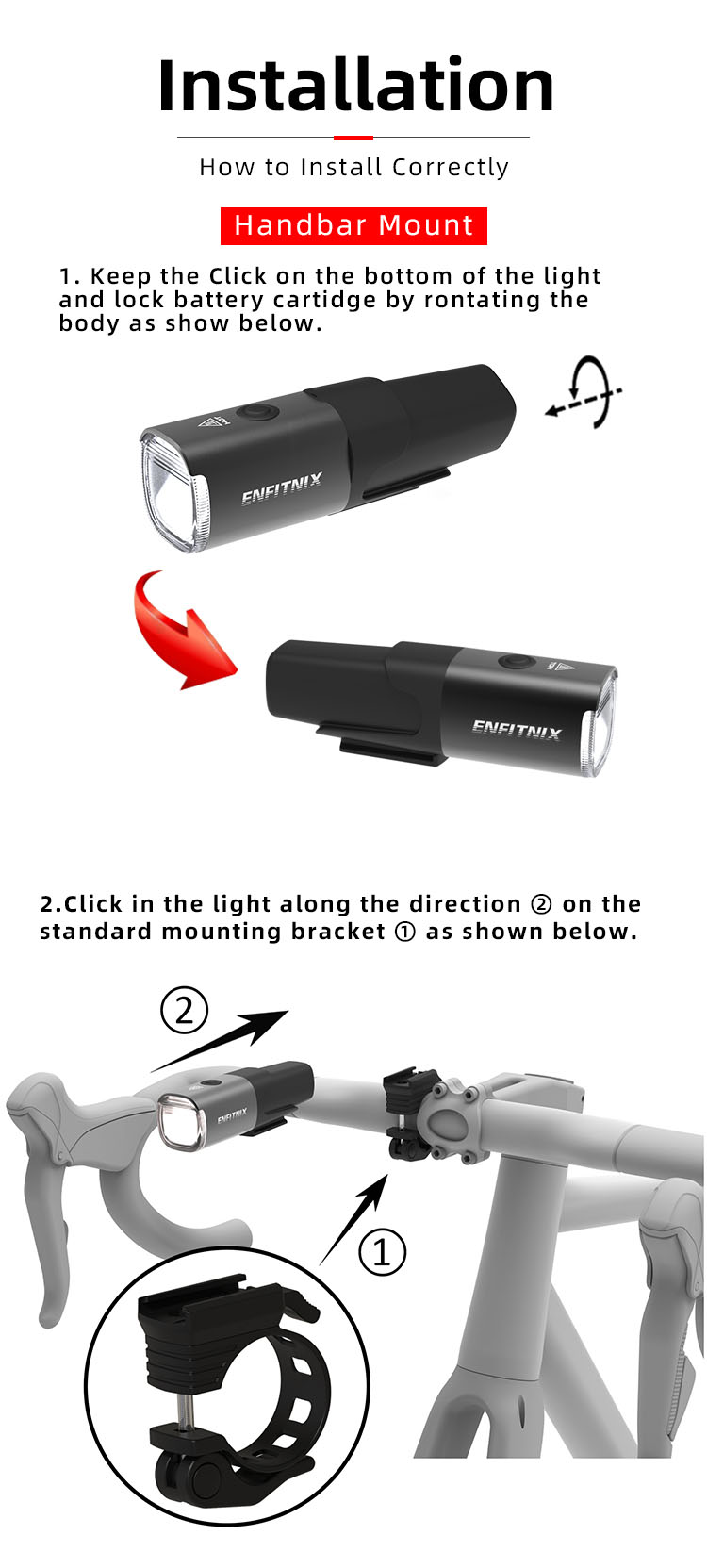 Enfitnix Navi800 přední černá