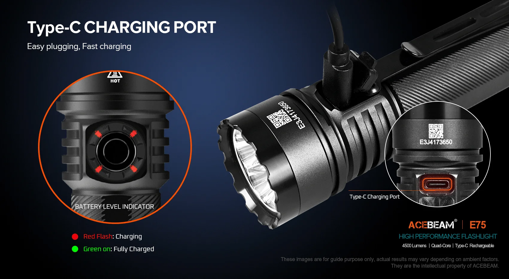 Acebeam E75 Splash Blue Limitovaná Edice