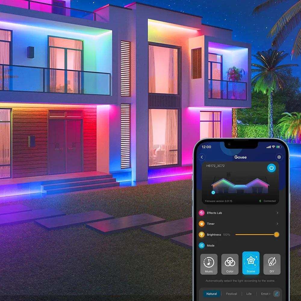 Govee H6172 Venkovní SMART RGBIC LED pásek 10 METRŮ