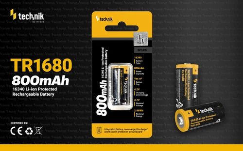 Baterie Li-Ion 16340 800mAh Technik TR1680