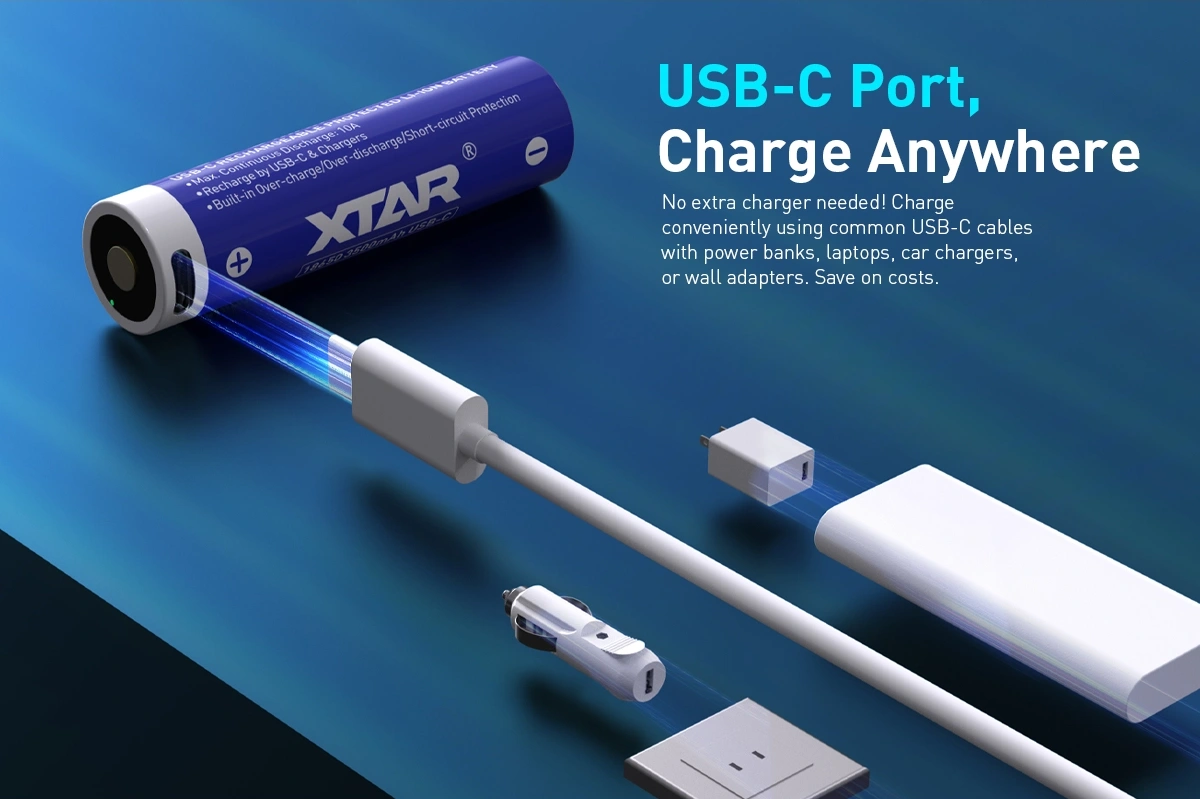 Baterie Li-ion 18650 Xtar 3.6V 3500mAh 10A USB-C