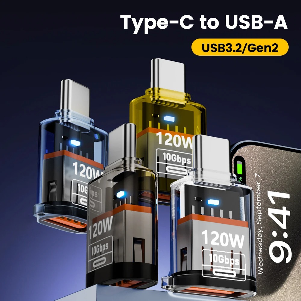 Adaptér USB-C na USB-A OTG 10Gbps PD 120W