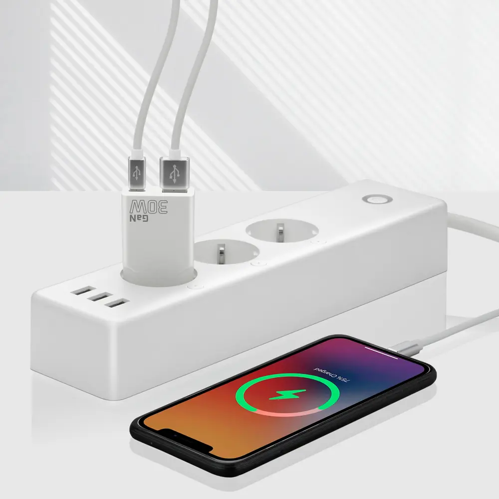 EverActive USB síťový adaptér slim GAN SC-380Q 30 W