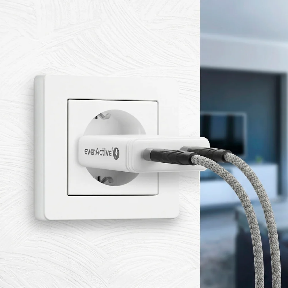EverActive USB síťový adaptér slim GAN SC-460Q 45 W