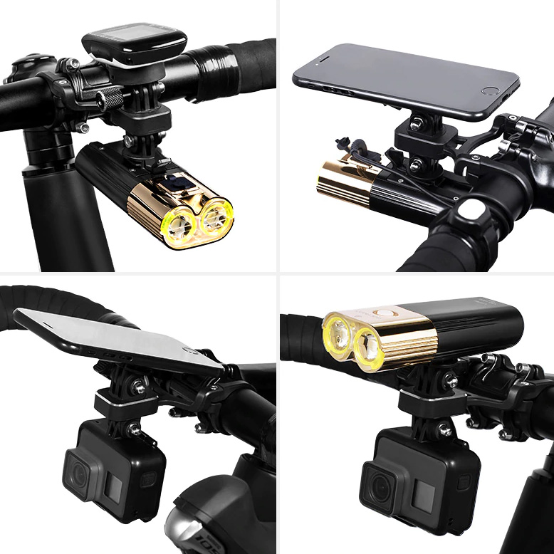 Gaciron H09 multifunkční Aero držák Garmin/GoPro/Led na jízdní kola