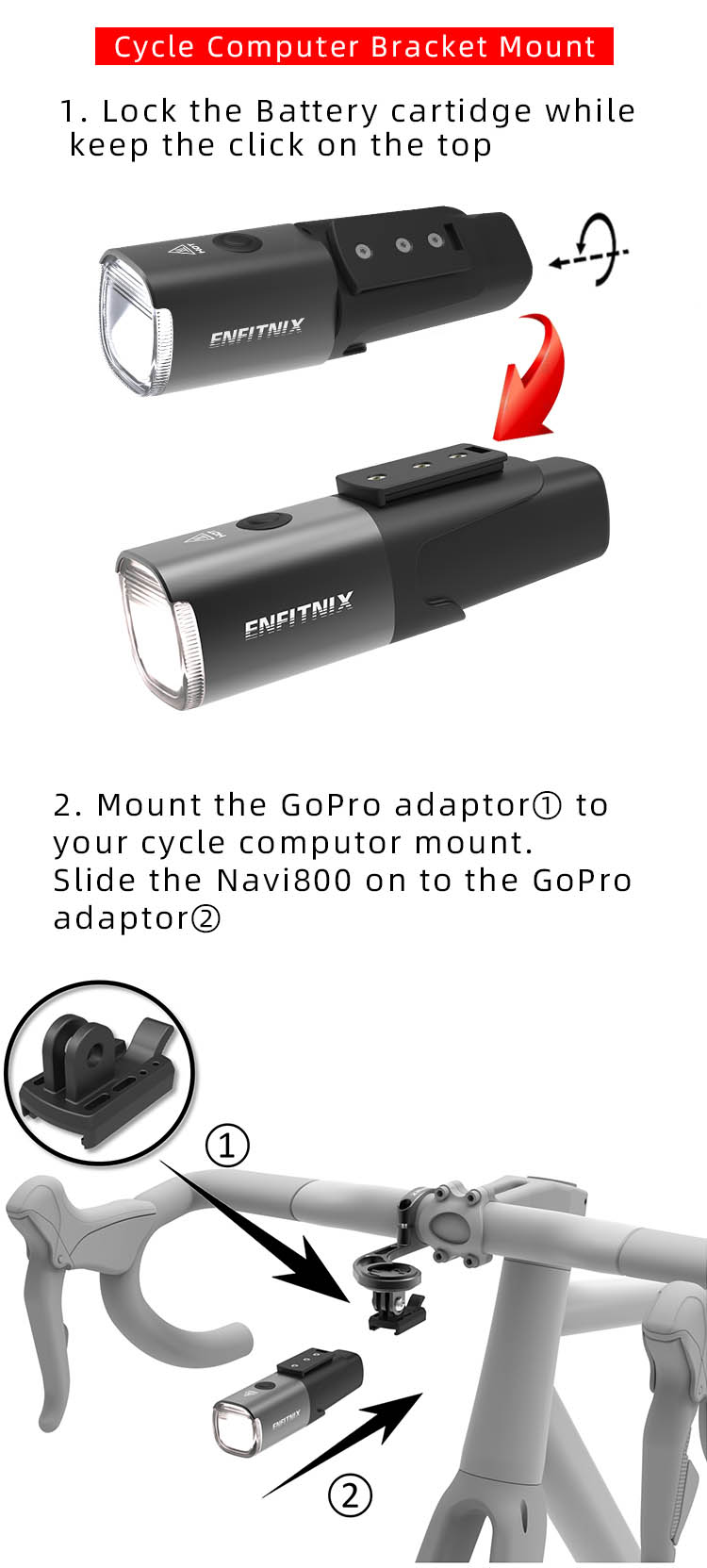 Enfitnix Navi800 přední černá